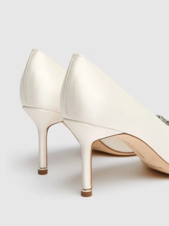 Manolo Blahnik   70mm Hangisi satin pumps 