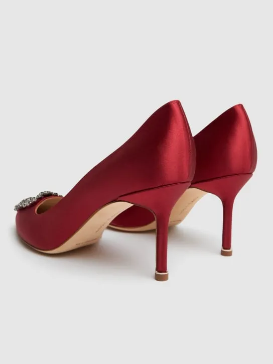 Manolo Blahnik   70mm Hangisi satin pumps 