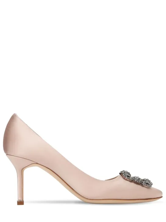 Manolo Blahnik   70mm Hangisi satin pumps 