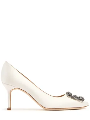 Manolo Blahnik   70mm Hangisi satin pumps 