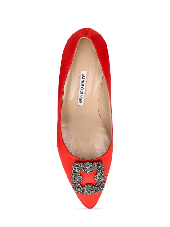 Manolo Blahnik   70mm Hangisi satin pumps 