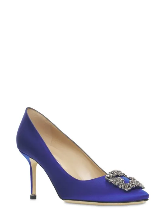 Manolo Blahnik   70mm Hangisi satin pumps 