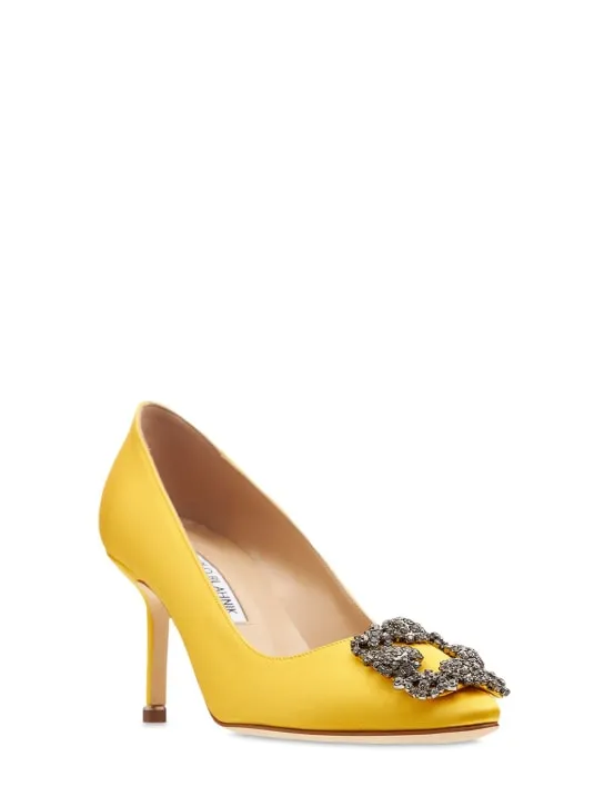 Manolo Blahnik   70mm Hangisi satin pumps 