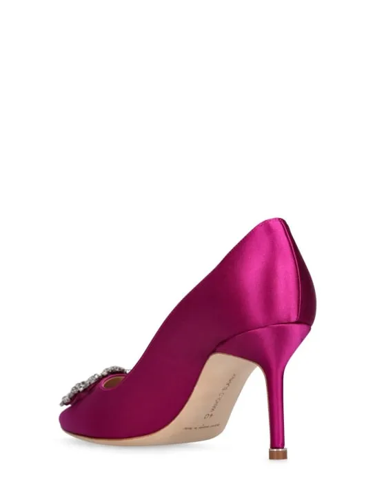 Manolo Blahnik   70mm Hangisi satin pumps 