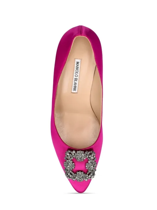 Manolo Blahnik   70mm Hangisi satin pumps 