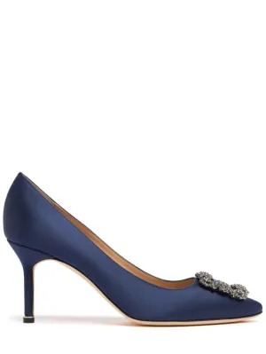 Manolo Blahnik   70mm Hangisi satin pumps 