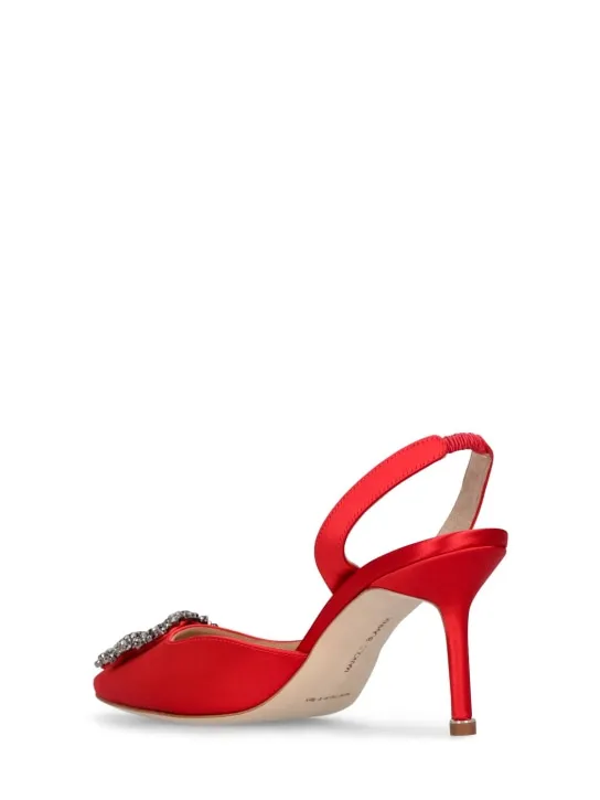 Manolo Blahnik   70mm Hangisi satin slingback pumps 