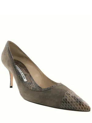 Manolo Blahnik Bottera Pointy Cap Toe Pumps Size 8.5