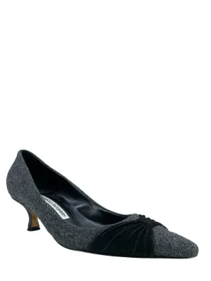 Manolo Blahnik Fabric Suede Vamp Pumps Size 7.5