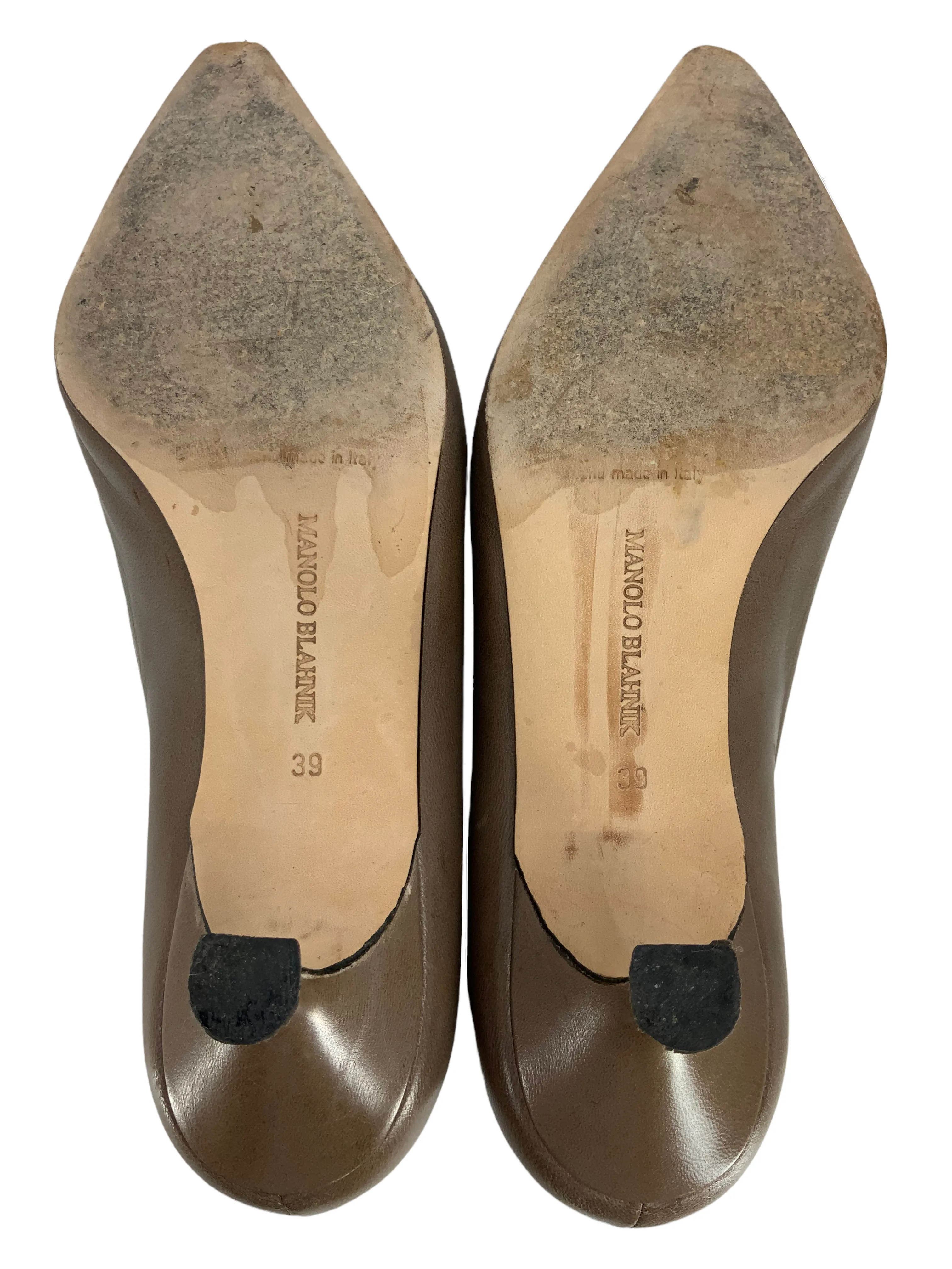 Manolo Blahnik Leather Pointed-Toe Pumps Size 9