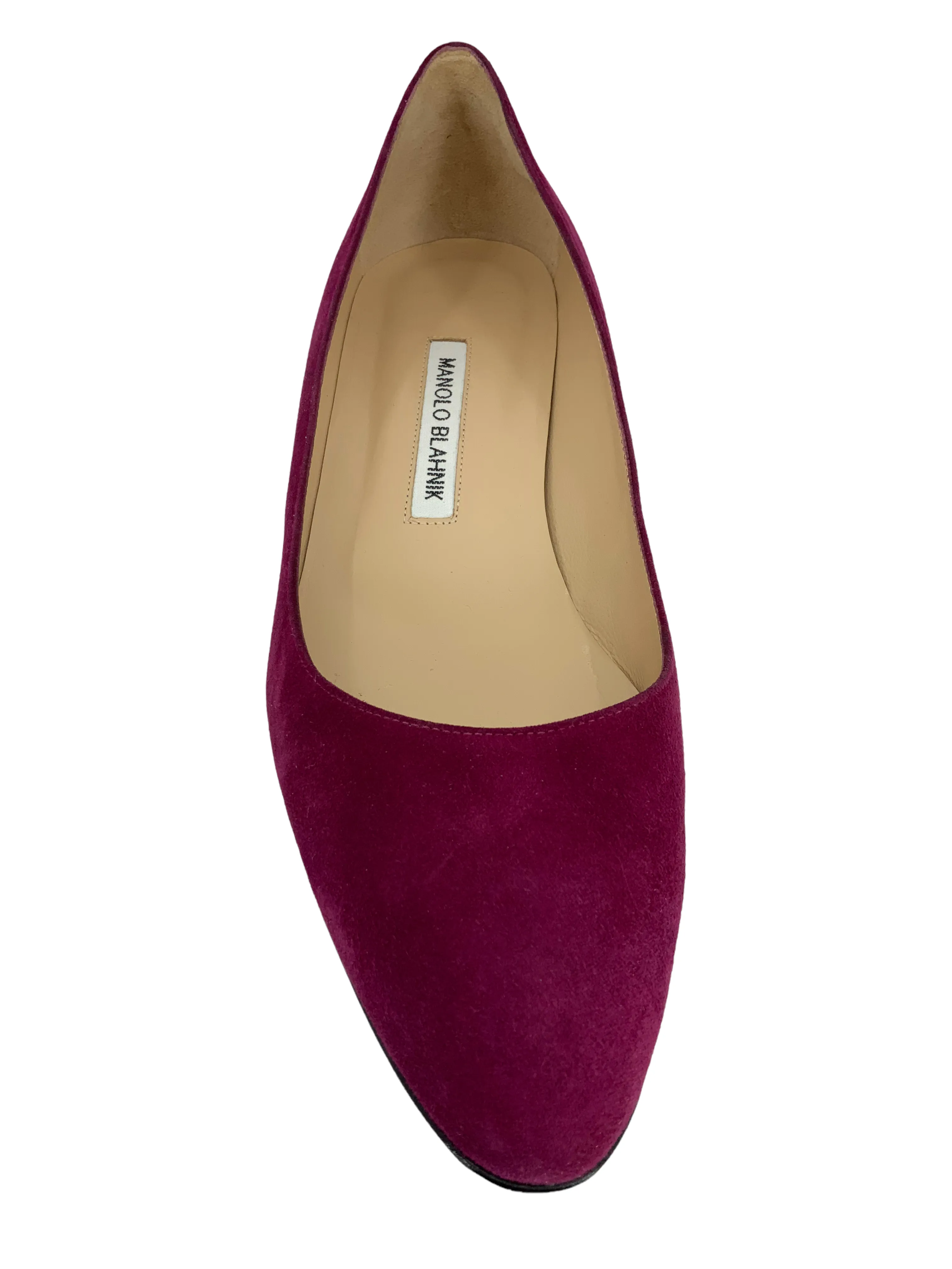 Manolo Blahnik Listony Block-Heel Suede Pumps 9.5