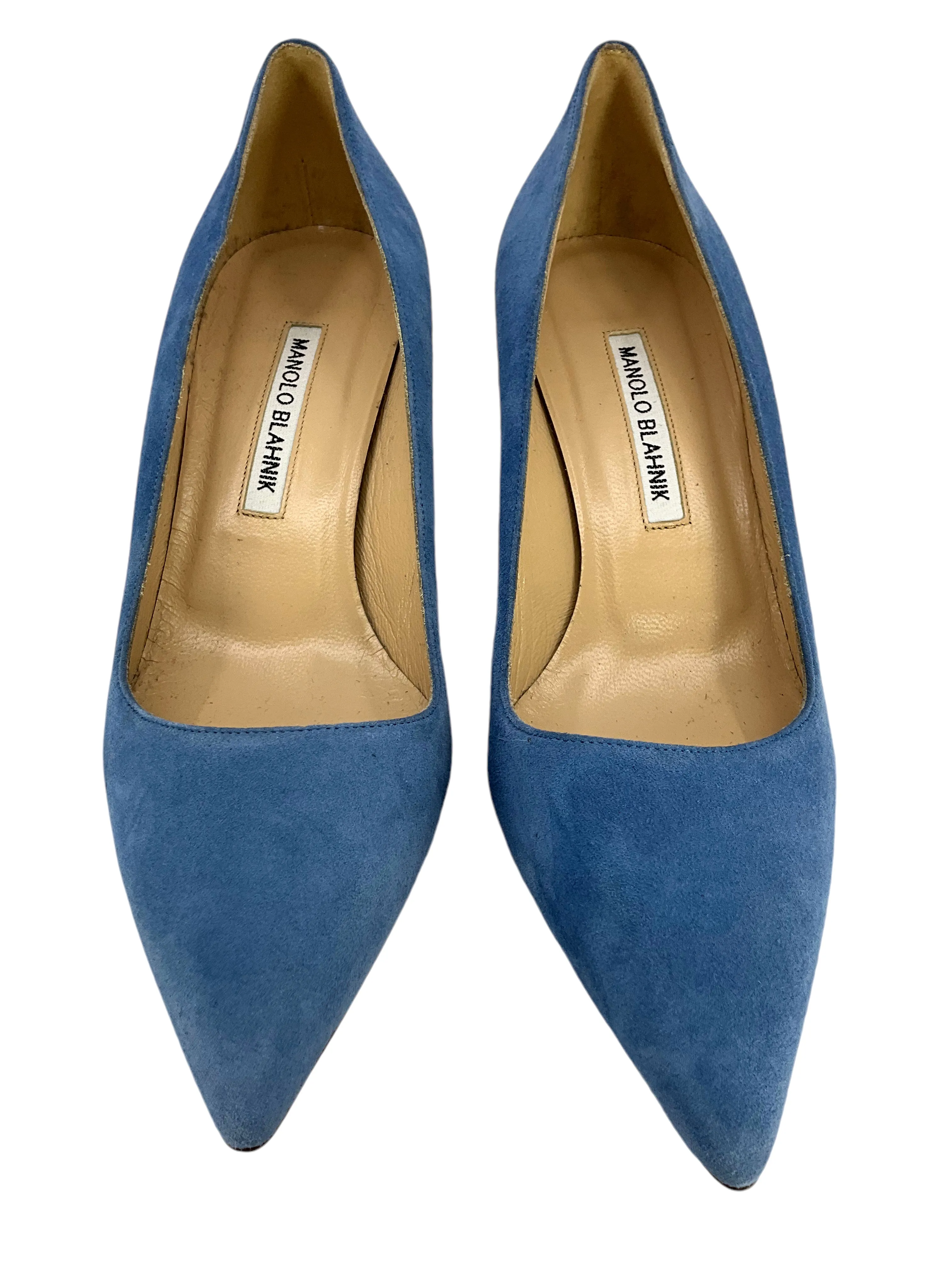 MANOLO BLAHNIK Suede BB Point Toe Pumps Size 7.5