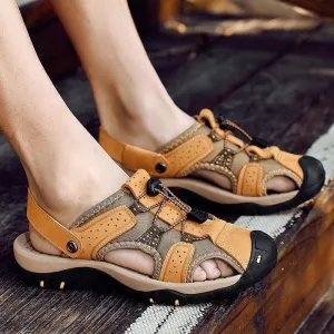 Men's Casual Shoes Sandals Genuine Leather Roman Style Beach Sandals