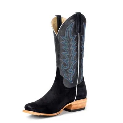 Men's Horse Power Top Hand Black Suede with 13" Blue Goat Tops - HP-9502