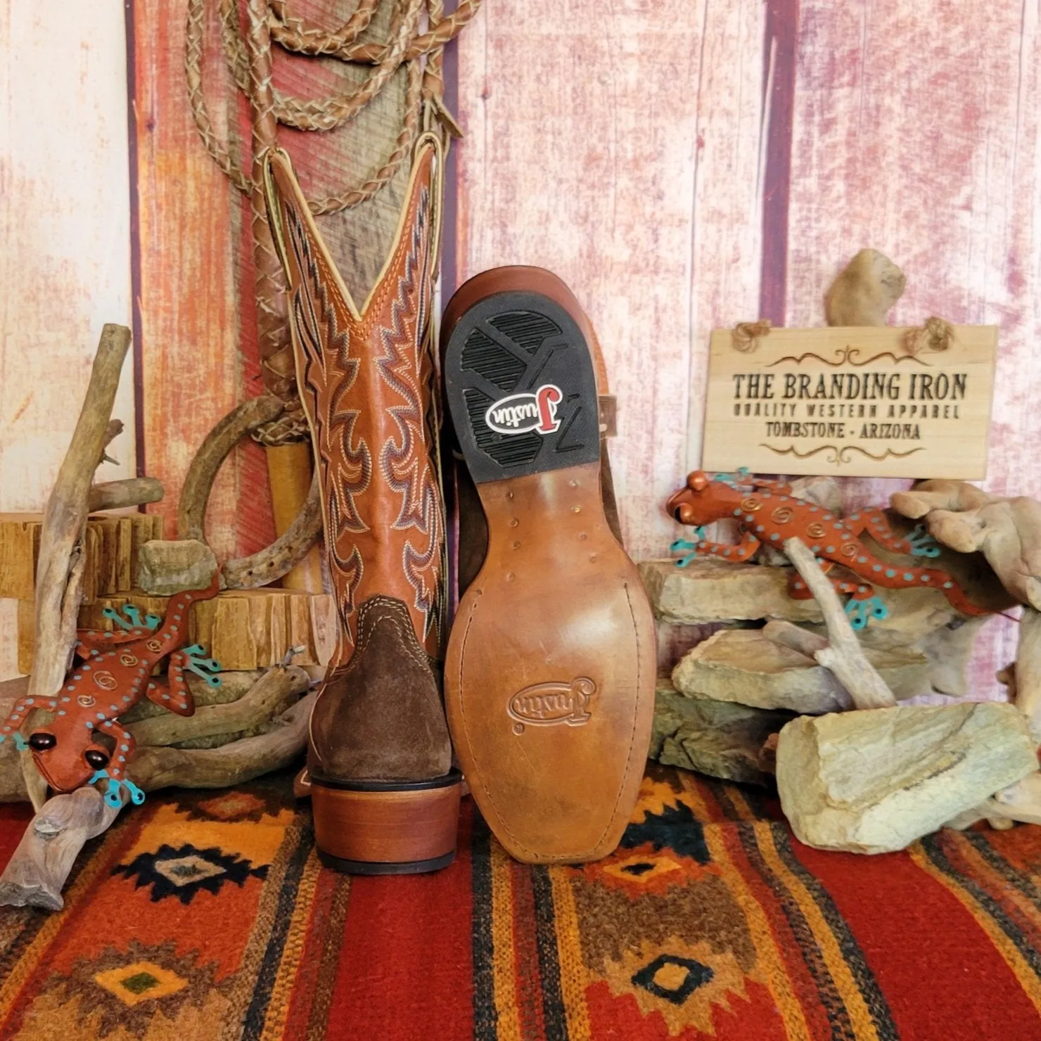 Men's Russet Brown Suede Boots "Jimmy" by Justin FN7252