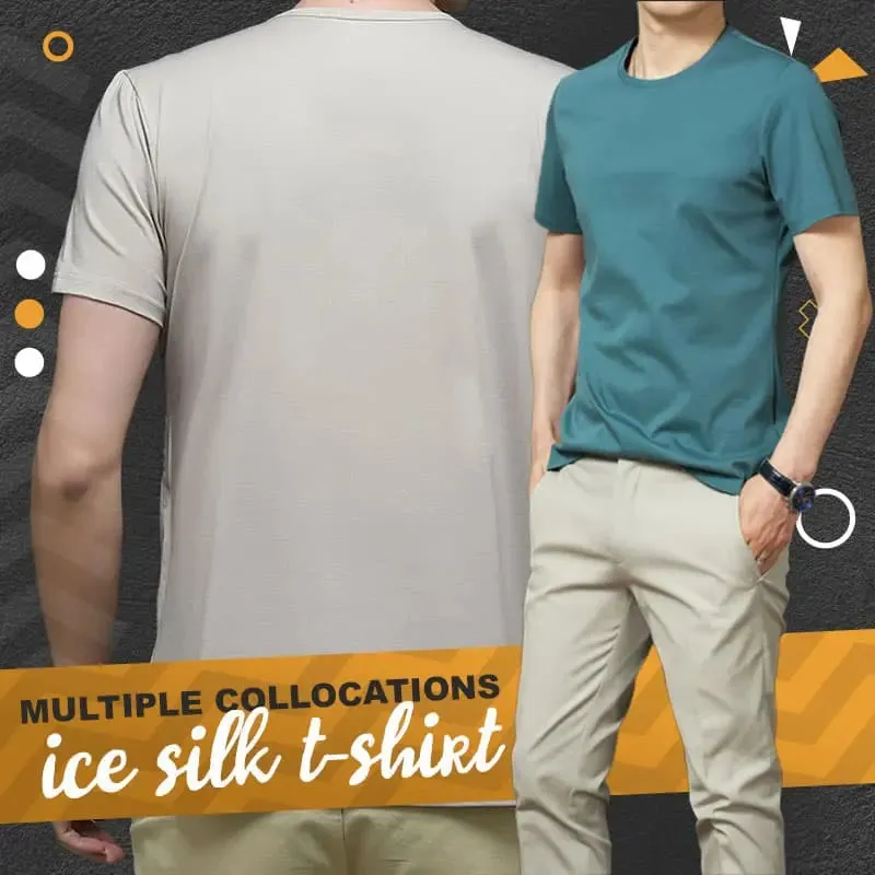 👕Men's Solid Color Ice Silk T-Shirt❄️