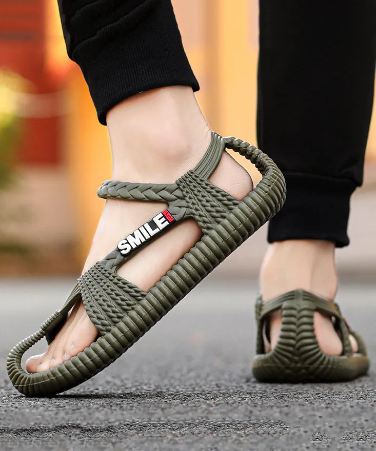 Men's Summer Army Green Anti slip Outdoor Beach Sandals JJ027