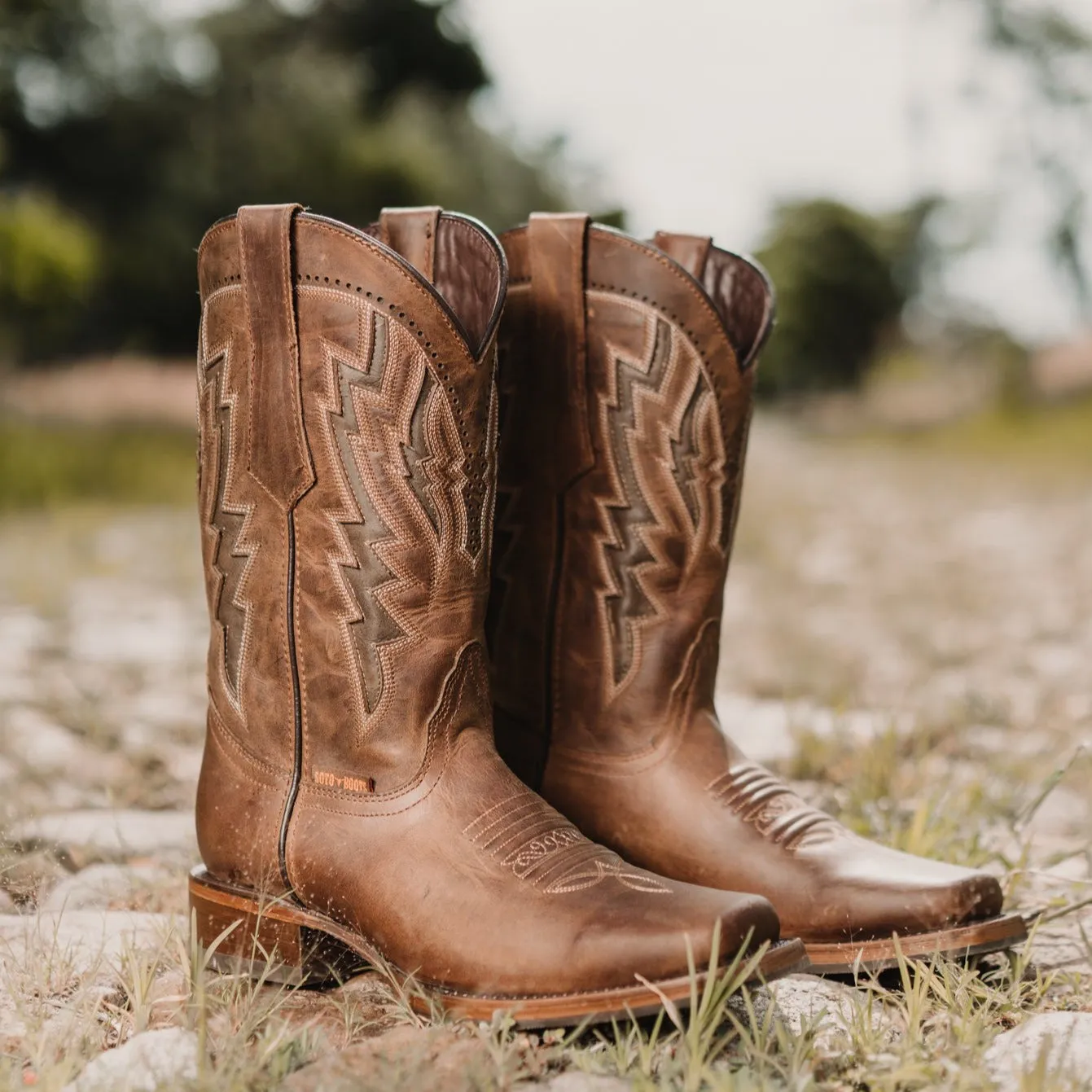 Men's Tan Square Toe Cowboy Boots | Tan Western Boots (H50027)