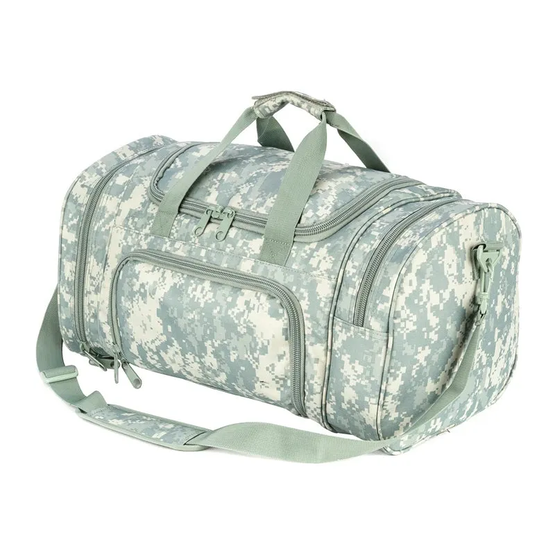 Military Tactical Travel Duffle Bag with Shoe Compartment, Gym Hiking Weekend