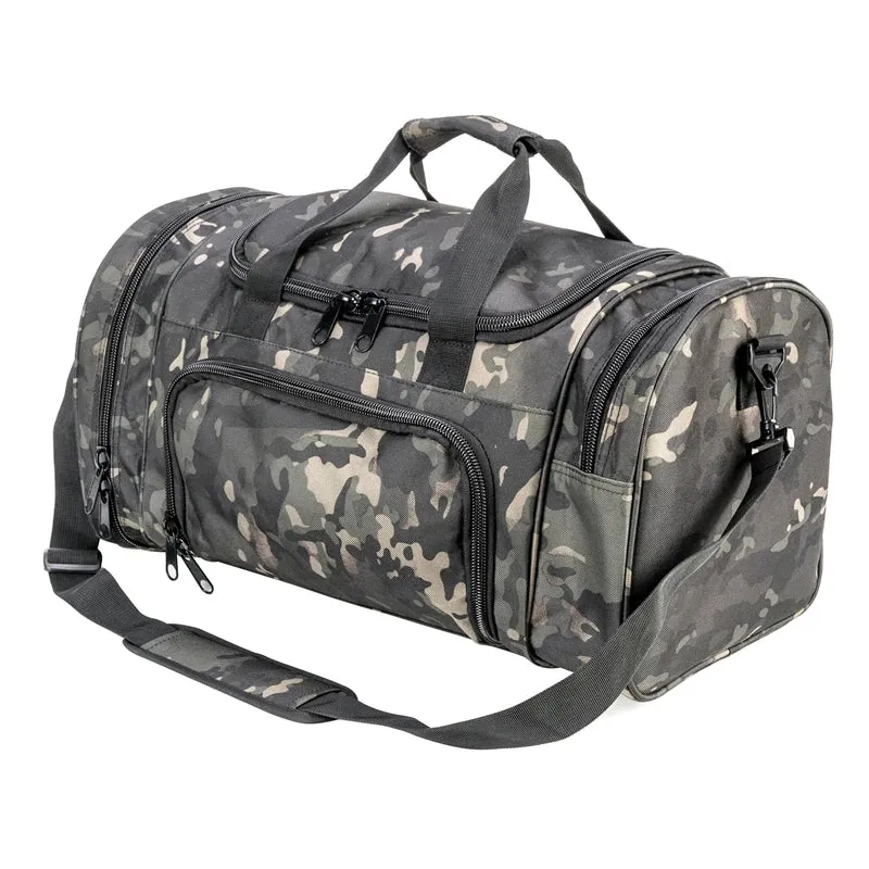 Military Tactical Travel Duffle Bag with Shoe Compartment, Gym Hiking Weekend