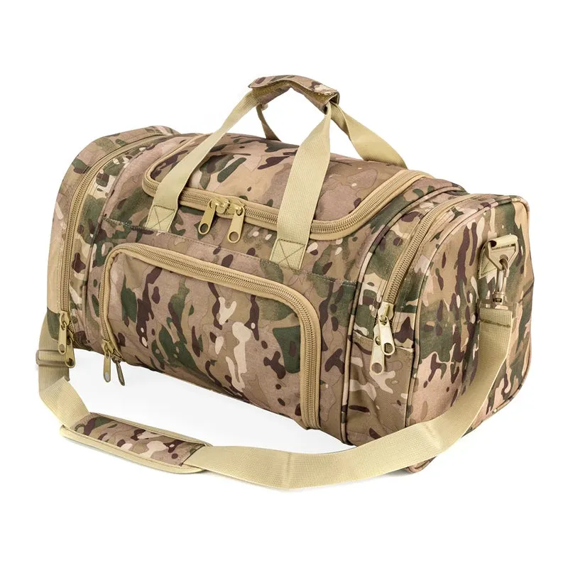 Military Tactical Travel Duffle Bag with Shoe Compartment, Gym Hiking Weekend