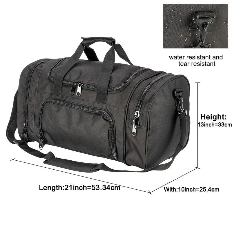 Military Tactical Travel Duffle Bag with Shoe Compartment, Gym Hiking Weekend