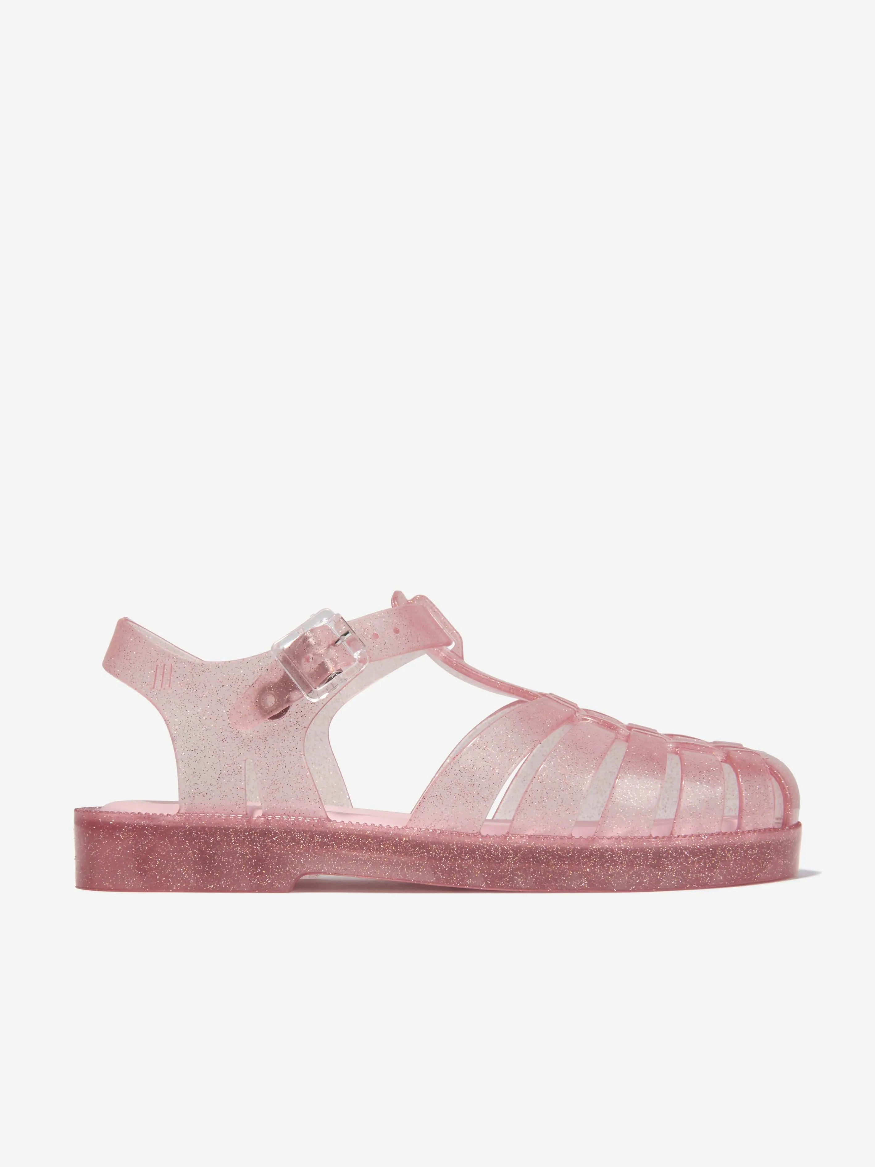 Mini Melissa Girls Glitter Jelly Sandals in Pink