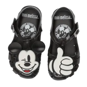 Mini Melissa Kids Girls/Boys "Aranha   Mickey" Friends Jelly Sandals Shoes in Black