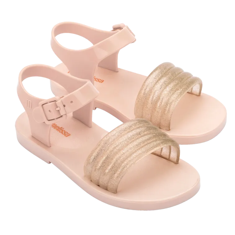 Mini Melissa Mar Wave Kids - Beige / Glitter Beige