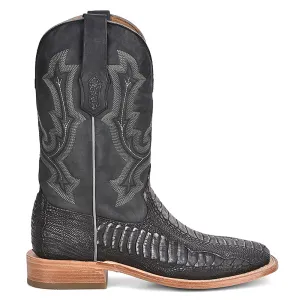 Mn Ostrich Leg Embroidery Wide Square Toe Cowboy Boots