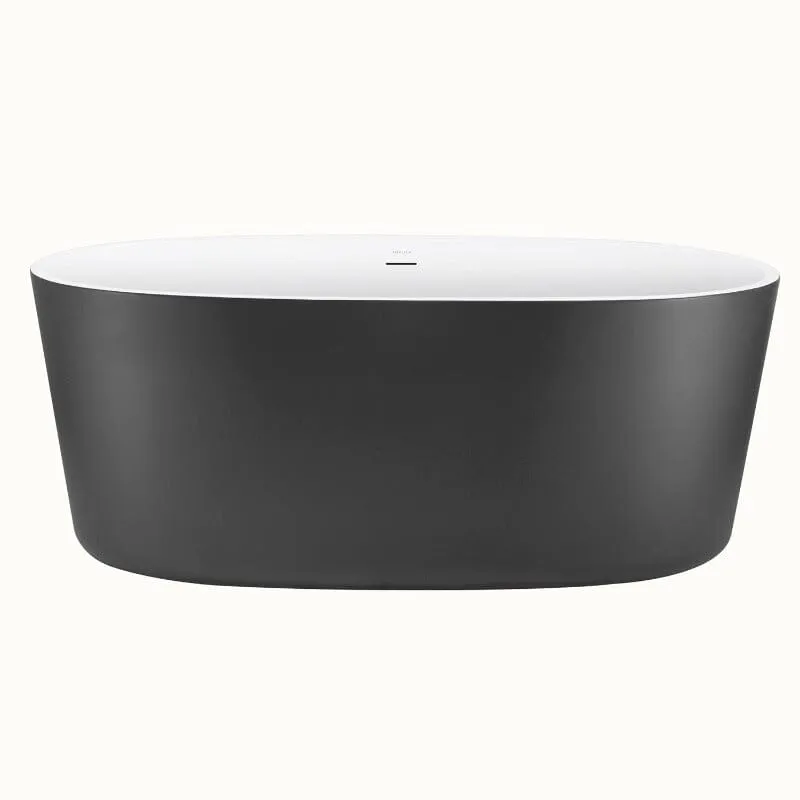 Mokleba 59" Acrylic Modern Bathtub Oval Shape Freestanding Soaking Tub