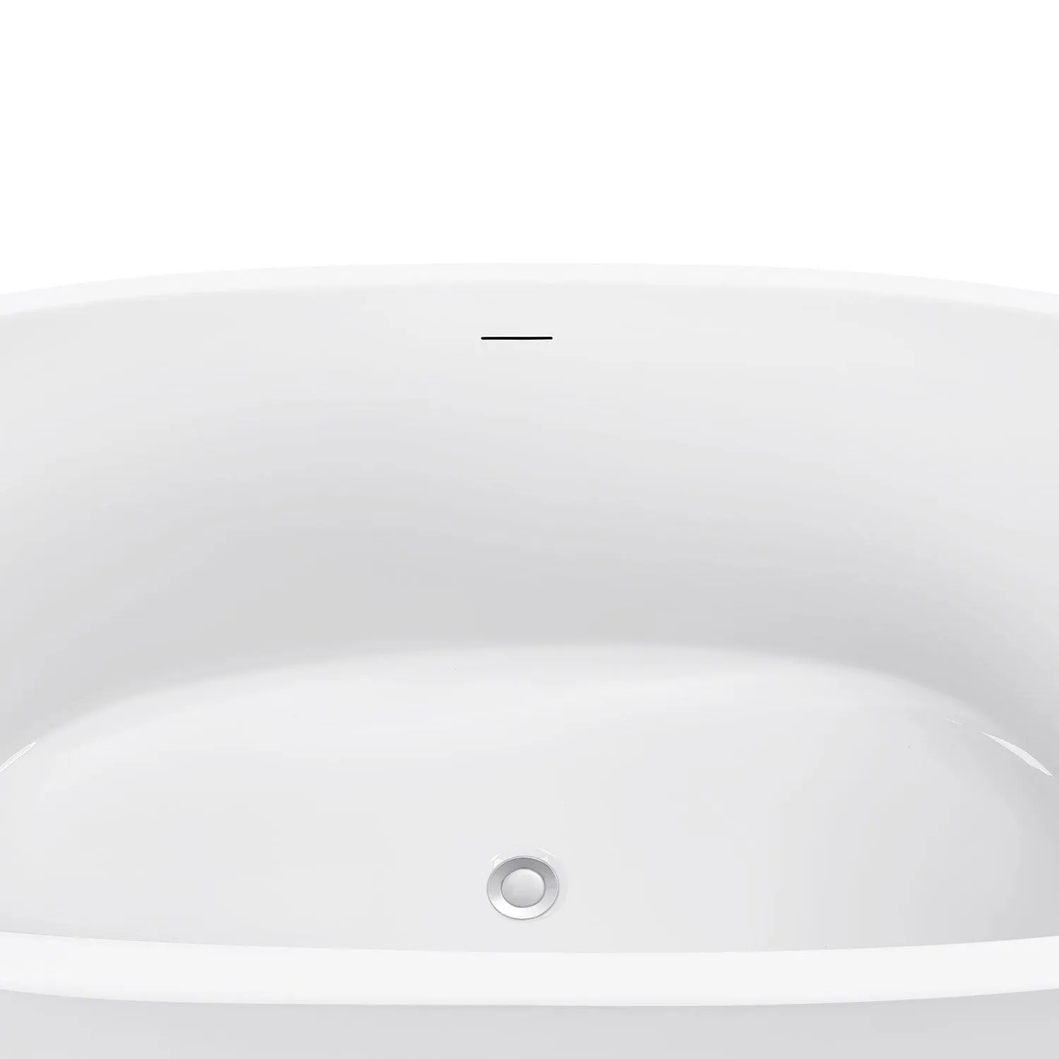 Mokleba 59" Acrylic Modern Bathtub Oval Shape Freestanding Soaking Tub