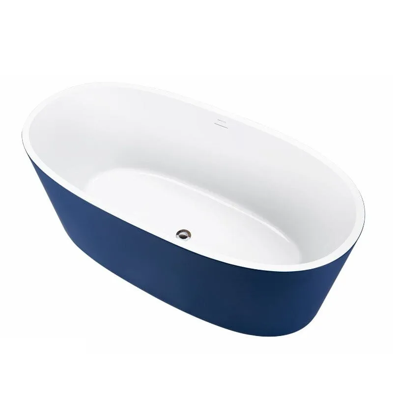 Mokleba 59" Acrylic Modern Bathtub Oval Shape Freestanding Soaking Tub