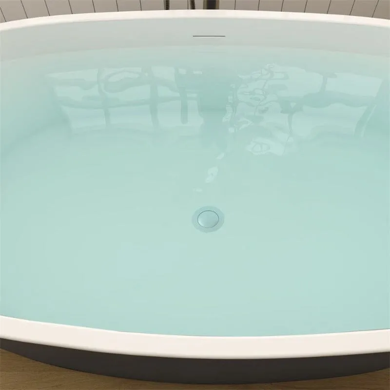 Mokleba 59" Acrylic Modern Bathtub Oval Shape Freestanding Soaking Tub