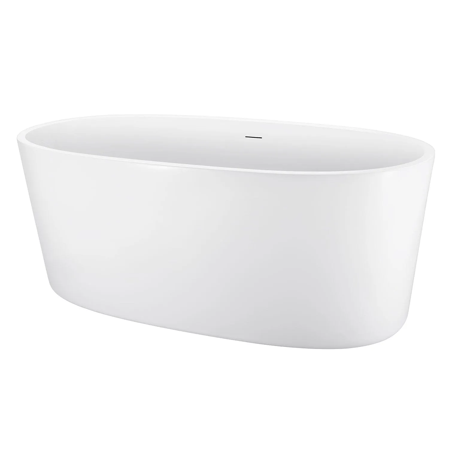 Mokleba 59" Acrylic Modern Bathtub Oval Shape Freestanding Soaking Tub