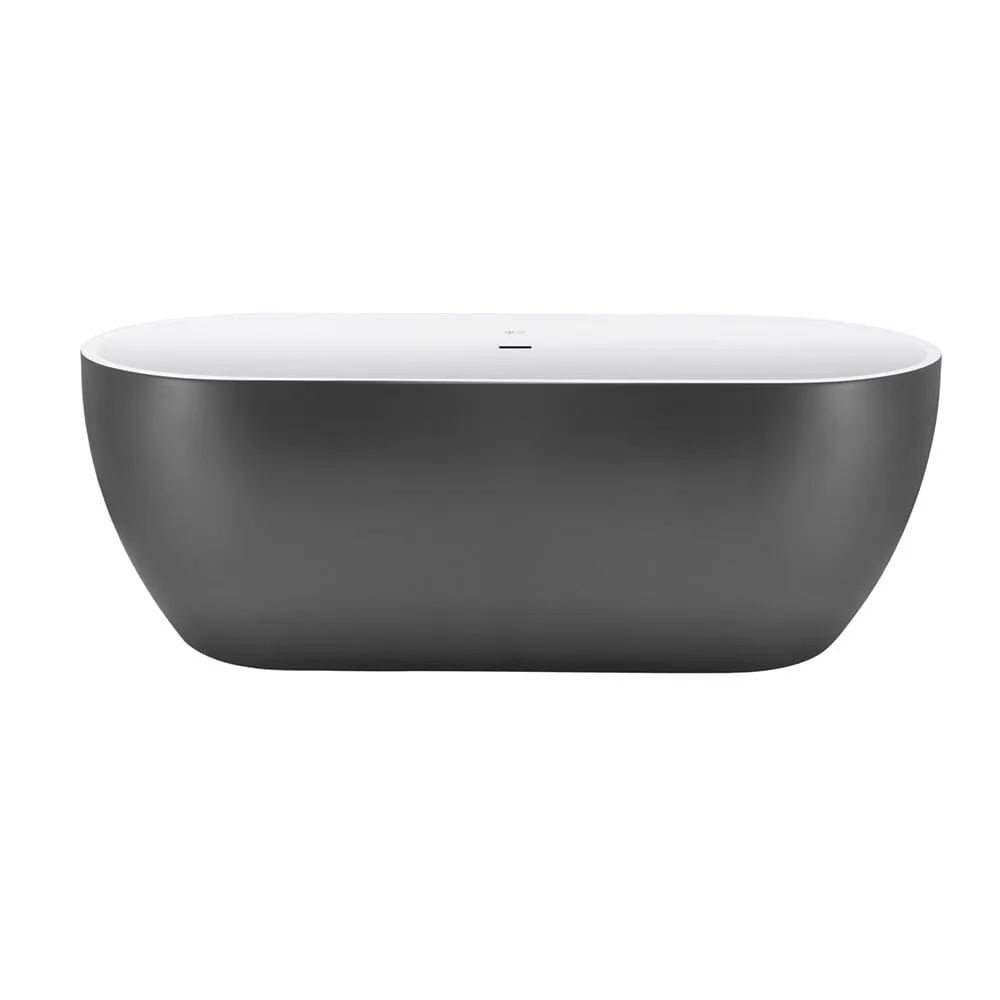 Mokleba 59" Center Drain Freestanding Soaking Bathtub