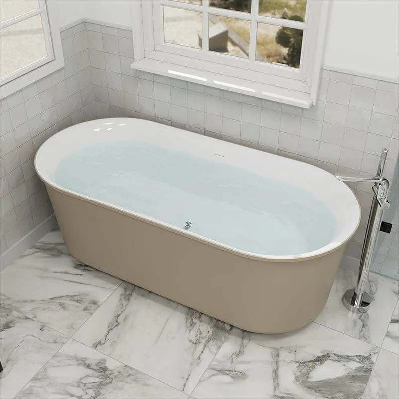 Mokleba 59" Oval Solid Surface Freestanding Soaking Tub