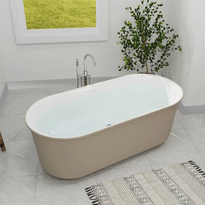 Mokleba 59" Oval Solid Surface Freestanding Soaking Tub