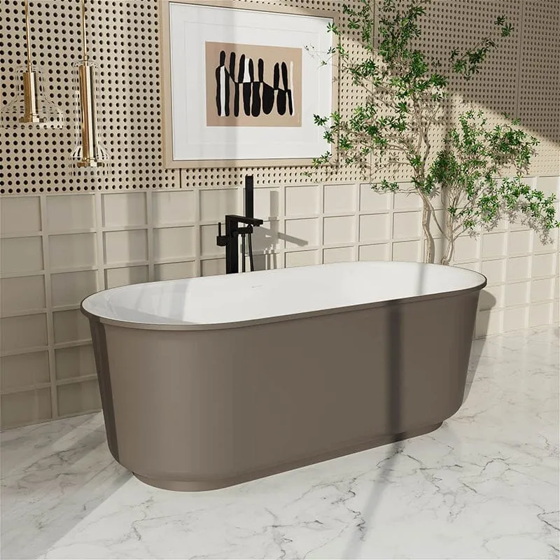 Mokleba 59" Oval Solid Surface Freestanding Soaking Tub