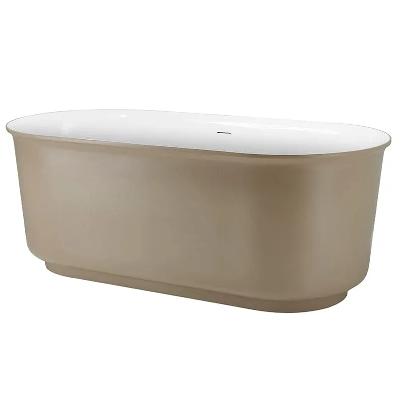 Mokleba 59" Oval Solid Surface Freestanding Soaking Tub