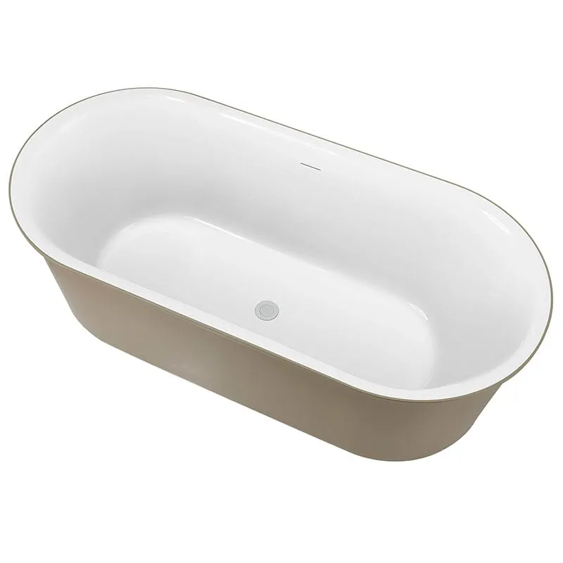 Mokleba 59" Oval Solid Surface Freestanding Soaking Tub