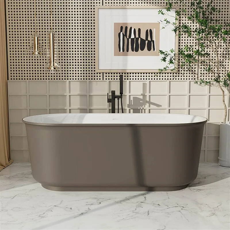 Mokleba 59" Oval Solid Surface Freestanding Soaking Tub