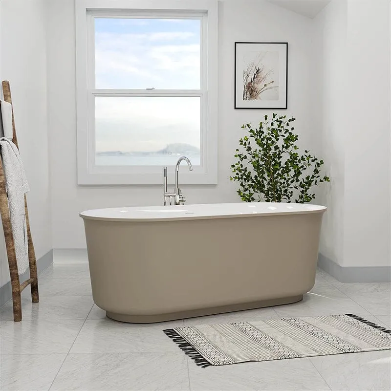 Mokleba 59" Oval Solid Surface Freestanding Soaking Tub