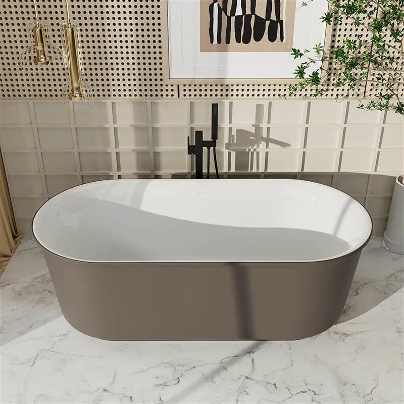 Mokleba 59" Oval Solid Surface Freestanding Soaking Tub