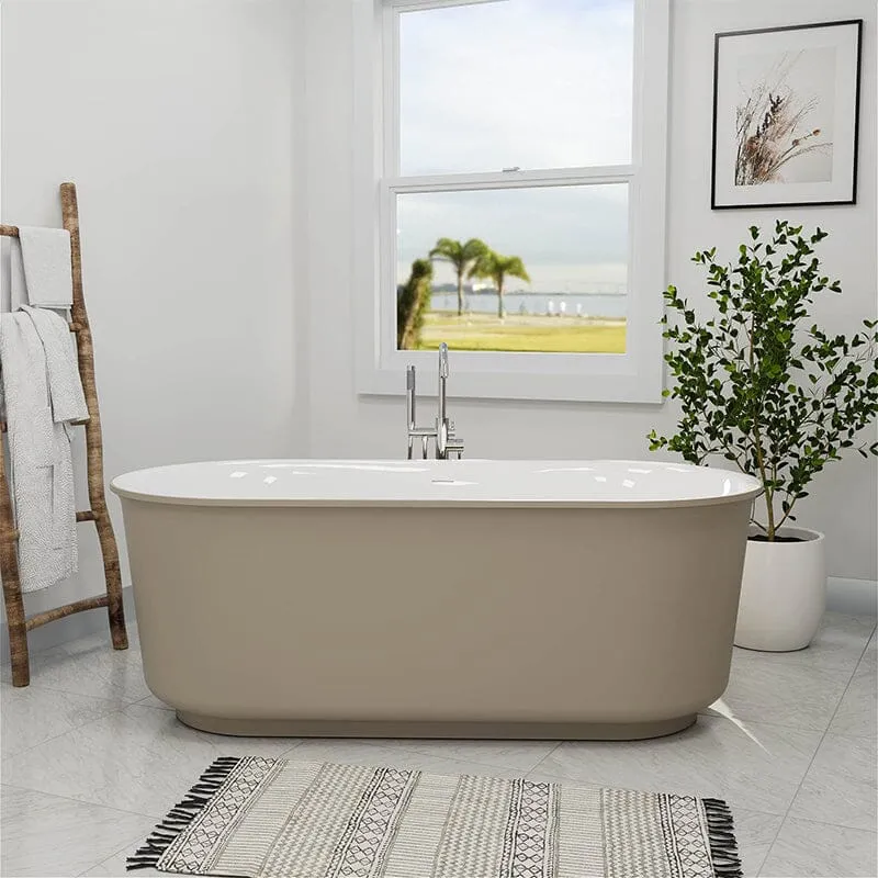 Mokleba 59" Oval Solid Surface Freestanding Soaking Tub