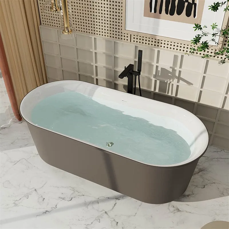 Mokleba 59" Oval Solid Surface Freestanding Soaking Tub