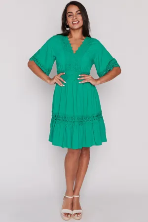 Niki Jade Lace Trim Dress