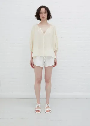 Nira Peasant Blouse — Bisque