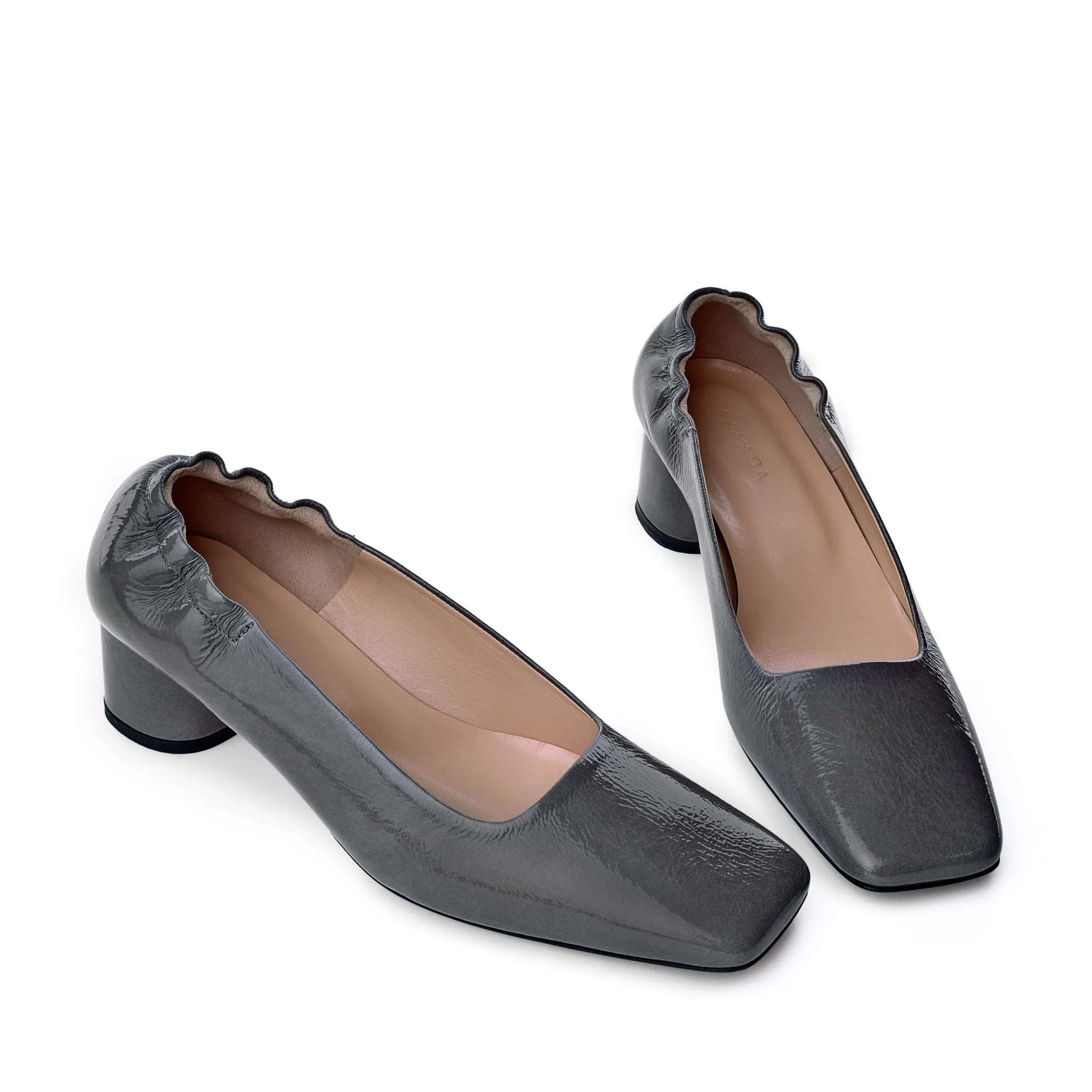 Nyoko Grey Soft Naplak Pumps