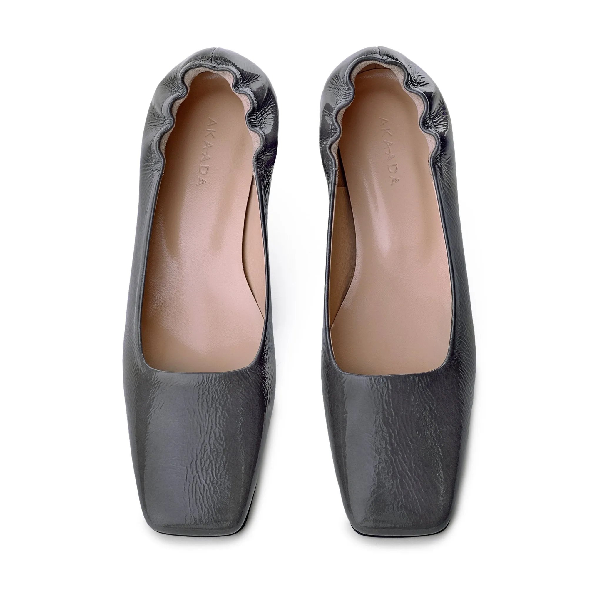 Nyoko Grey Soft Naplak Pumps